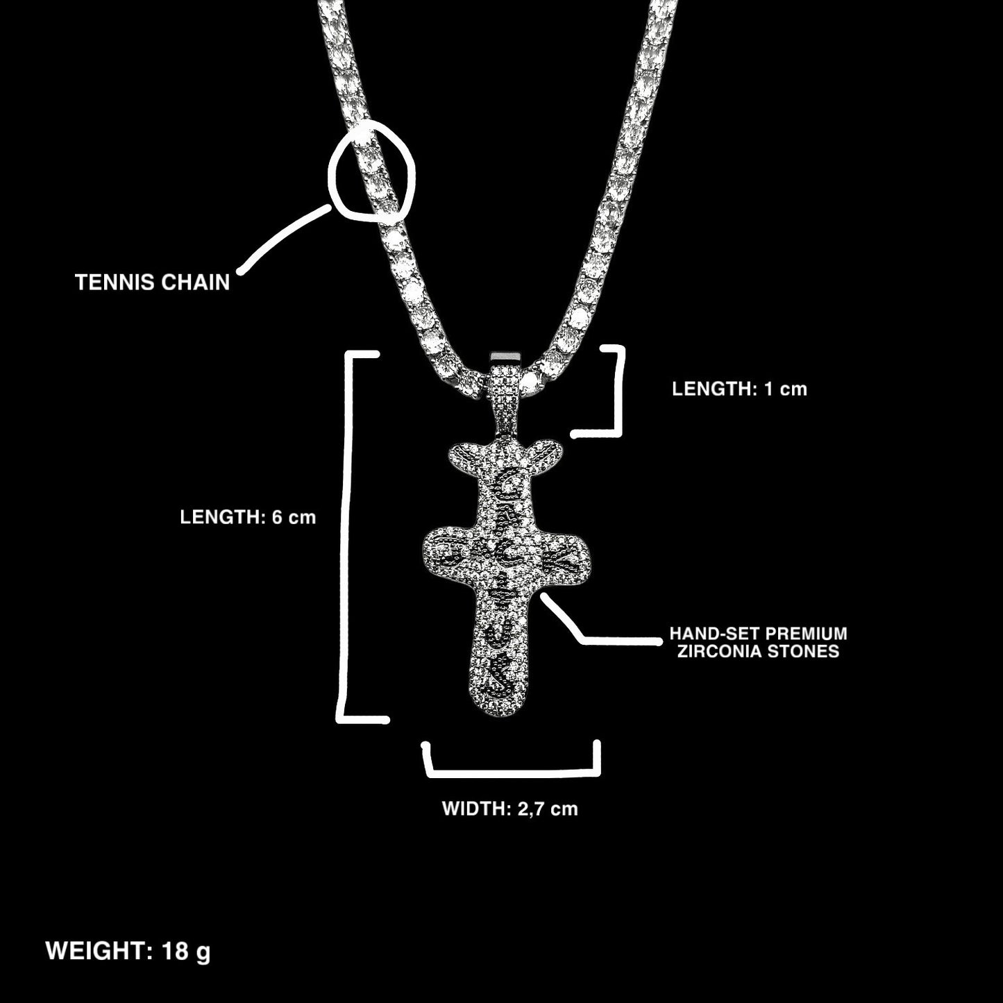 ICED CACTUS JACK CROSS TENNIS CHAIN